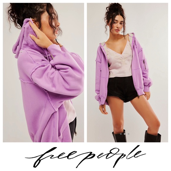 Free People Tops - NWT Free People We the Free By Your Side Lined Hoodie in Bubble Tea Combo